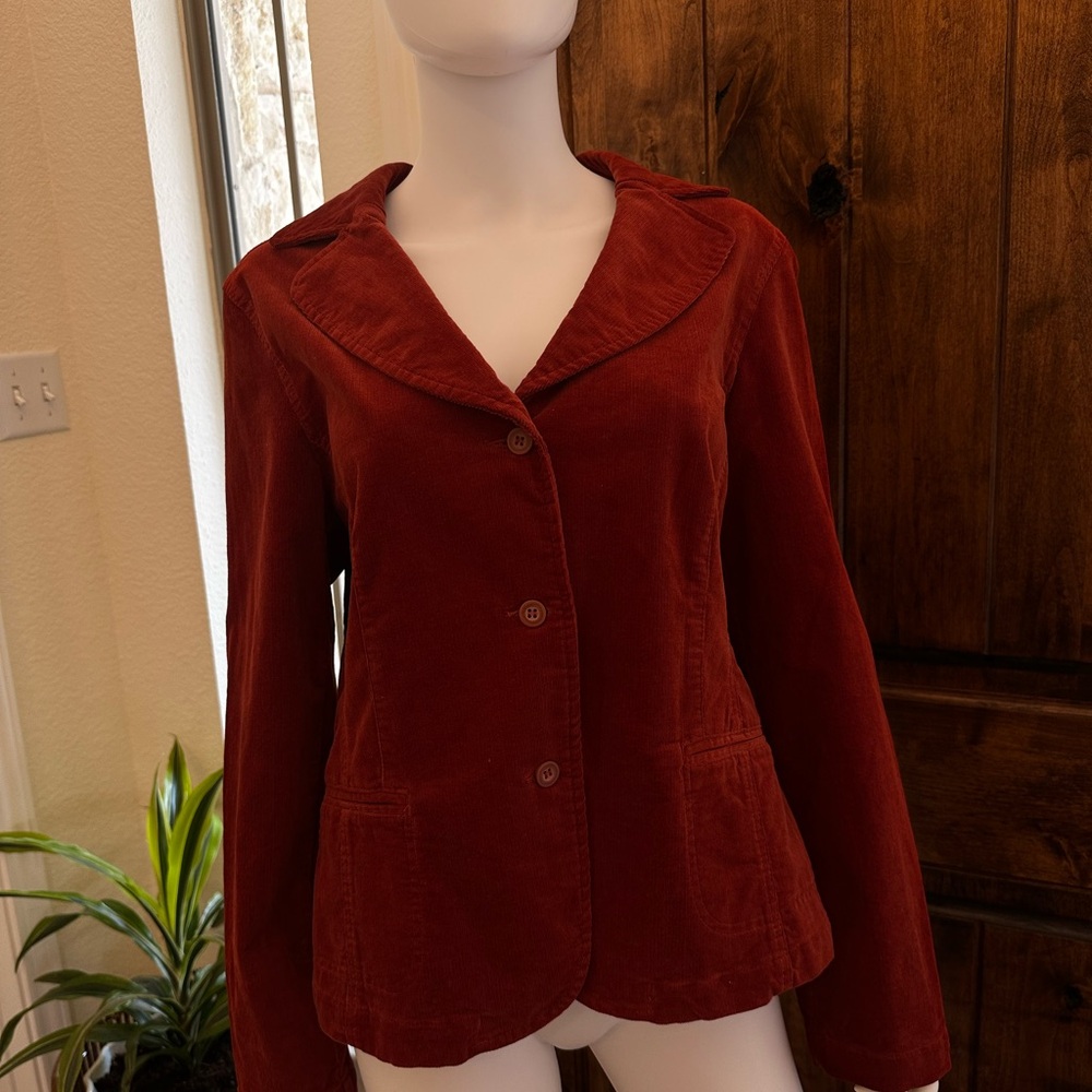 Valerie Stevens Corduroy Blazer in Burnt Orange XL
